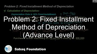 Problem 2: Fixed Installment Method of Depreciation (Advance Level)