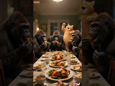 How dare this orange cat steal King Kong's baby? #funny #funnycats #catlovers #wildliferescue