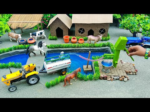 DIY how to make cow shed | house of animals | horse house – cow shed | mini hand pump |woodwork #05