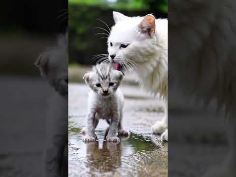 He Used to Fear the Rain… Now He Dances in It. #CatStory #KittenGrowth #RainyDayCat
