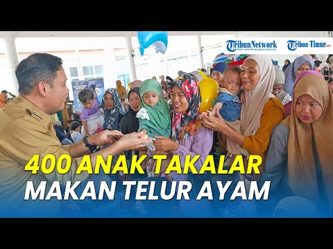 Dorong Pencegahan Stunting Wabup Takalar Hengky Yasin Pantau Gerakan Makan Telur Bersama 400 Anak,‎