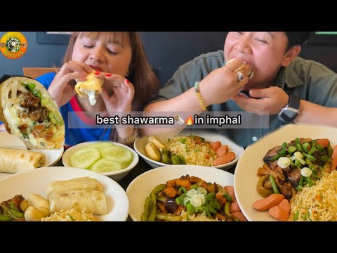 ULTIMATE SHAWARMA🌯🔥MUKBANG in IMPHAL || Pork, Beef, Chicken Thali & Pita Wrap || Middle East Cafe ||