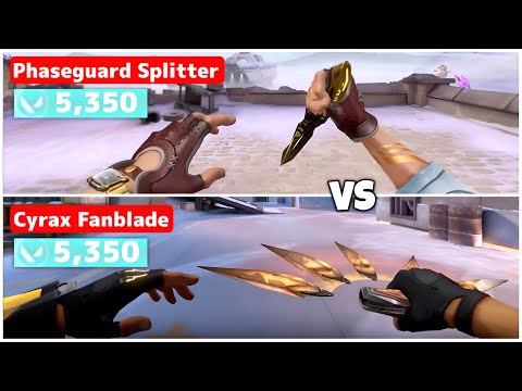 New PHASEGUARD SPLITTER Knife vs CYRAX FANBLADE Knife (Valorant Best Knife Skin)