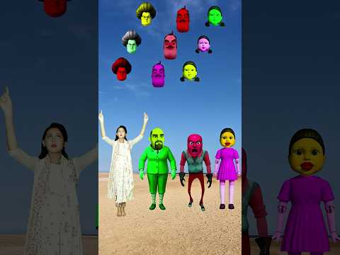 Dancing Cute Bhabhi Meets Scary Teacher 3D, Squid Girl & Me 😱 | Perfect Head Matching VFX | #shorts