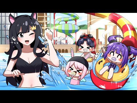 워터파크에 팀큐브 베이비들과 놀러갔어요?! [신난다!!! 그런데 뭔가 이상해?!ㅋㅋㅋㅋ] 퀸톨