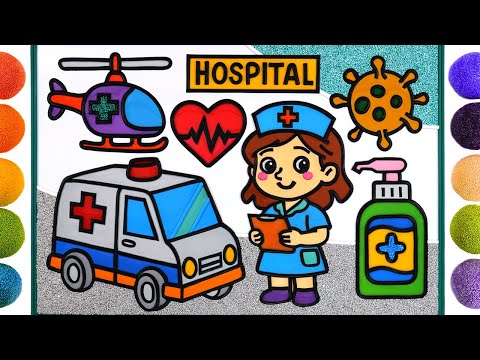 Nurse, ambulance Jelly Coloring | Dropper Painting for Kids, Children | hospital Clay drawing