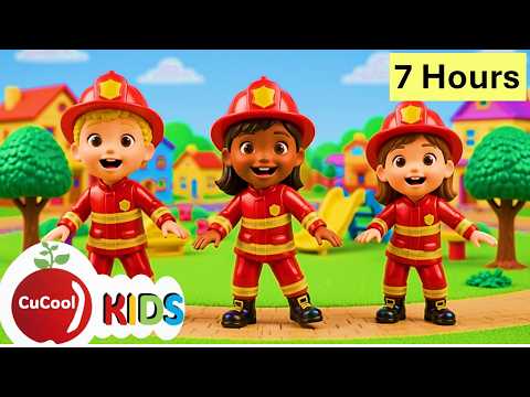 🚒Five Little Firetrucks🚒 + More! |CuCool Kids Nursery Rhyme Compilation