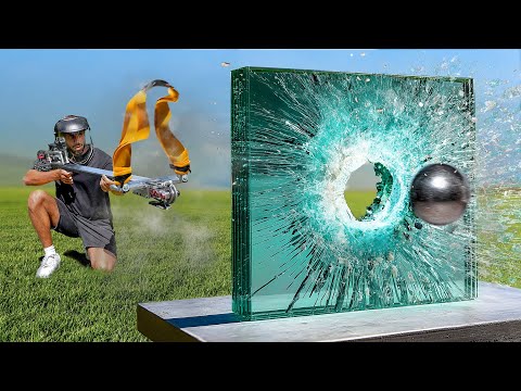 Bulletproof Glass vs World's Most Powerful Slingshot