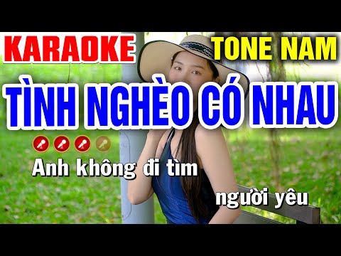 TÌNH NGHÈO CÓ NHAU Karaoke Liên Khúc Nhạc Sống Tone Nam | Bến Tình Karaoke