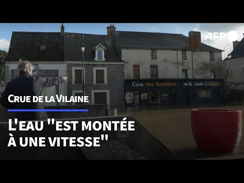 France: le village de Guipry-Messac inondé par la crue de la Vilaine | AFP