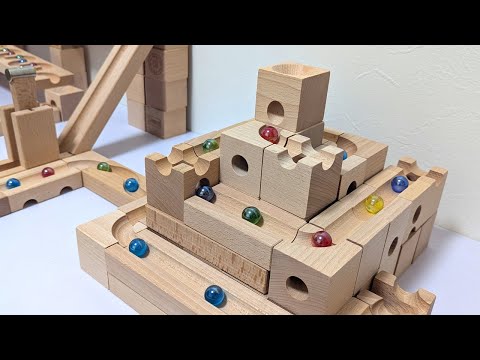 Marble Run ASMR ☆ Satisfying Cuboro Wooden Spiral Long Course