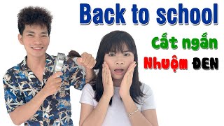 Trang Cắt Ngắn Nhuộm Đen Tóc Sẵn Sàng Back To School
