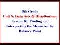 Mean and Variation in Data Sets