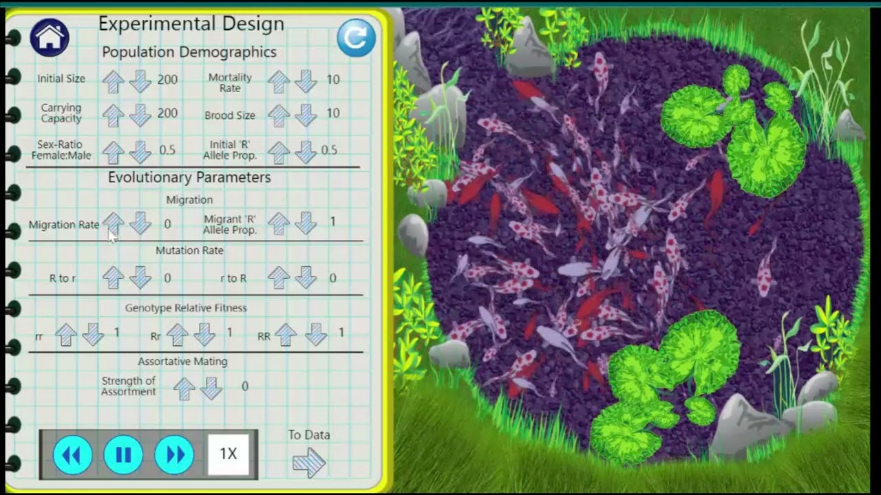 Virtual Lab Population Genetics in a Fishbowl