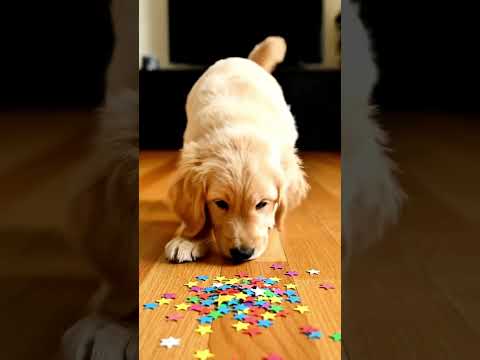 puppies and colorful little stars 🐶 🌟🌈 reverse video #marblerunandmore #dog #reverse #Shorts