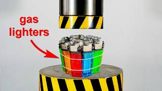 HYDRAULIC PRESS VS GAS LIGHTERS AND CARTRIDGES