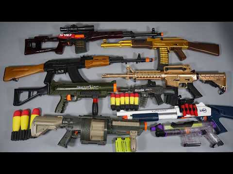 Shell ejecting AK47 ToyGun Nerf Gun Airsoft SVD Grenade Launcher - Realistic Toy Guns Collection