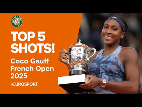 Top 5 Shots: French Open Champion Coco Gauff 🏆 | 2025 French Open Highlights 🇫🇷
