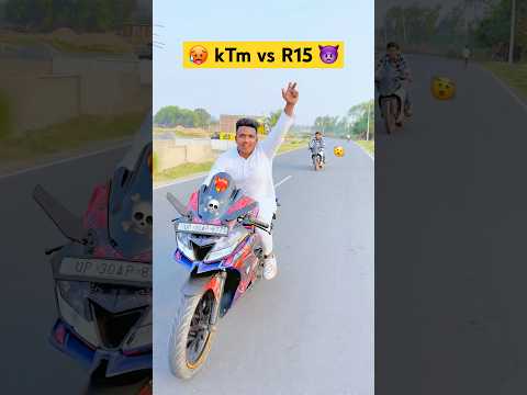 🥵 kTm vs R15 👿 // new bike kaisi lagi 😲 // R15 vs kTm 🤔 #r15 #r15v3 #ktm #shorts #youtubeshorts
