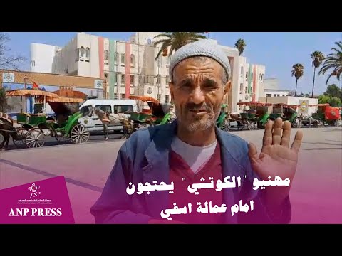 مهنيو "الكوتشي"  يحتجون امام عمالة اسفي