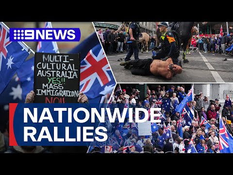 Nationwide 'March for Australia' anti-immigration rallies | 9 News Australia