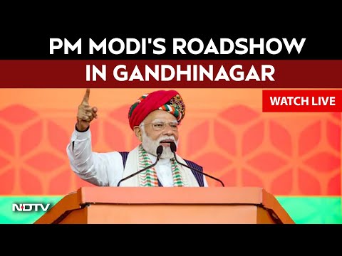 PM Modi LIVE | PM Modi In Gujarat | PM Modi's Massive Roadshow In Gujarat's Gandhinagar