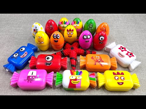 Satisfying ASMR🌈 Finding Numberblocks, Paw Patrol, Spongebob in Rainbow EGGS with SLIME Coloring