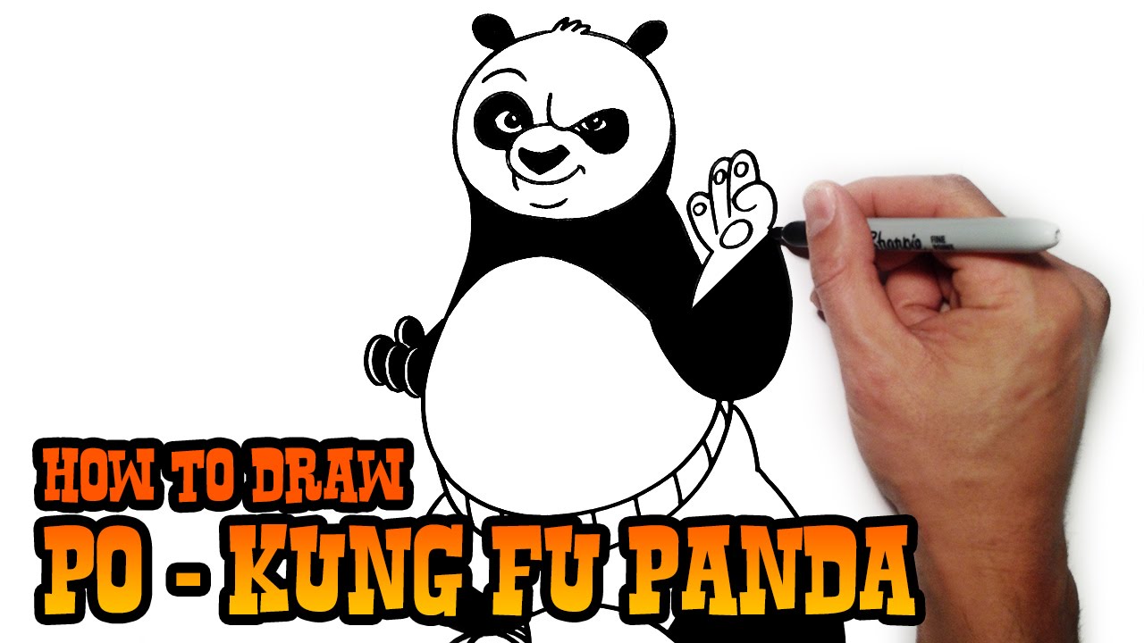 How to Draw Po- Kung Fu Panda- Step by Step Video Lesson