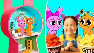 I Was Adopted By Sprunki! *Parenting Hacks By Oren and Pinki*
