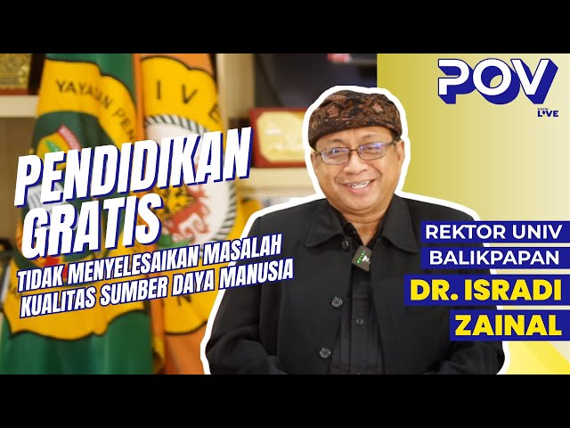 #POV merupakan program terbaru dari Kaltim Live! yang menceritakan sudut pandang dari para pakar atau praktisi terhadap suatu isu yang saat ini sedang terjadi.

Di #POV episode ini, Kaltim Live! mewawancara Rektor Universitas Balikpapan, Dr., Isradi Zainal mengenai permasalahan dunia pendidikan di Kalimantan Timur. Terutama mengenai program pendidikan gratis bagi pendidikan Strata-1 yang dijalankan Pemerintah Provinsi Kaltim.

Isradi membeberkan persoalan sesungguhnya mengenai masalah pendidikan di Bumi Etam, dan kebutuhan sumber daya manusia yang berkualitas. Serta solusi atas kebutuhan dunia pendidikan.
=====================================================

Tonton POV Ep! 1 https://youtu.be/nzIcCL_mCQY

=====================================================
Follow media sosial Kaltim Live!
Instagram https://www.instagram.com/kaltim.live/
Tiktok https://www.tiktok.com/@kaltimlive

=====================================================