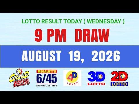 <strong>Lotto</strong> Results Today 9pm Draw August 19 2026 PCSO