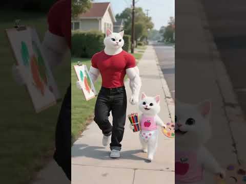 Dad Cat saved his Family fro🙀(PT- 515) #catsoftiktok #cat #cute #aiart #ai #poorcat #catlover
