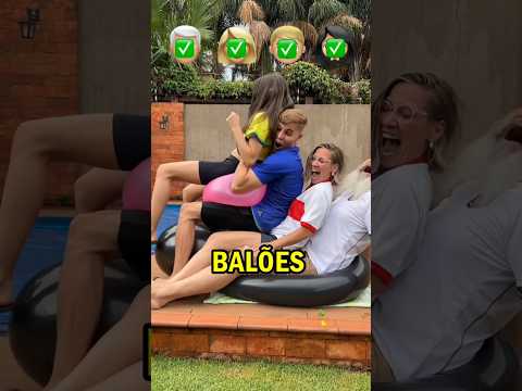 Eles SENTARAM em UM BALÃO… Então ISSO ACONTECEU! #familia #shorts #jogos #diversão #mãe #pai #jesus