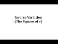 Inverse Variation and Proportionality