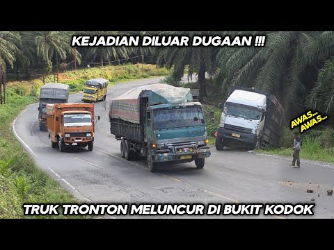 Kejadian Diluar Dugaan !!! Truk Tronton Nyaris Meluncur Di Tanjakan Bukit Kodok