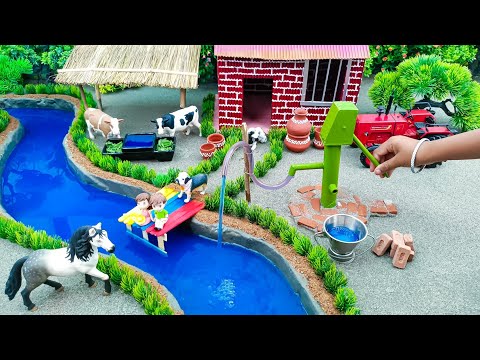 DIY how to make cow shed | house of animals | horse house – cow shed | mini hand pump |woodwork #07