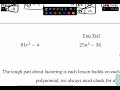 Factoring Differences of Squares