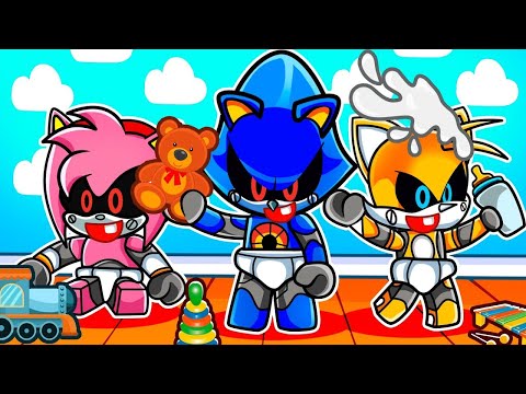 Teniendo una Familia de BEBÉS METAL SONIC en Roblox!