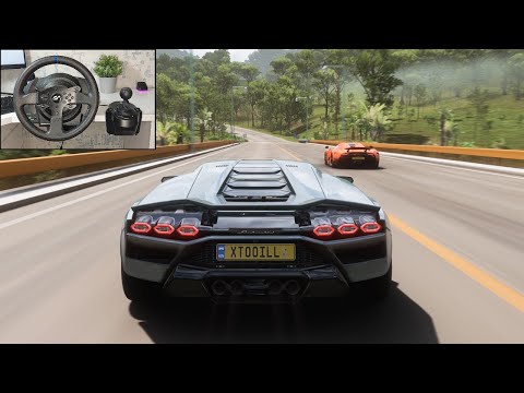 1200HP Lamborghini Countach - Goliath Race - Forza Horizon 5 | Steering Wheel Gameplay