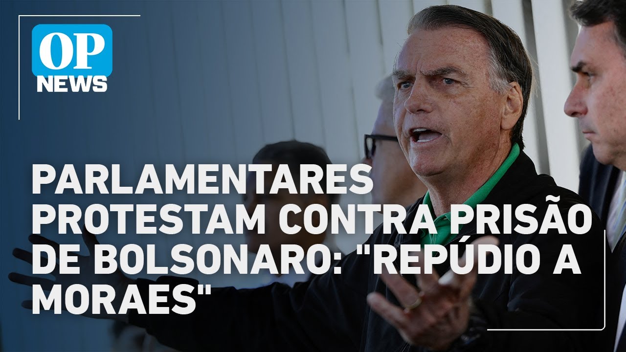 Políticos de direita portestam em Brasília contra prisão de Bolsonaro Repúdio a Moraes | OP News