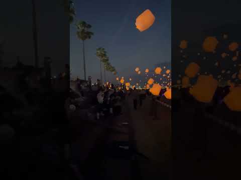 Sky lantern festival Japan, senshou beach lantern festival