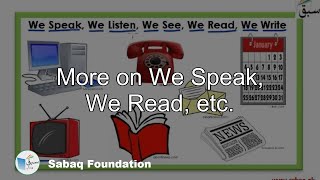 More on We Speak, We Read, etc
