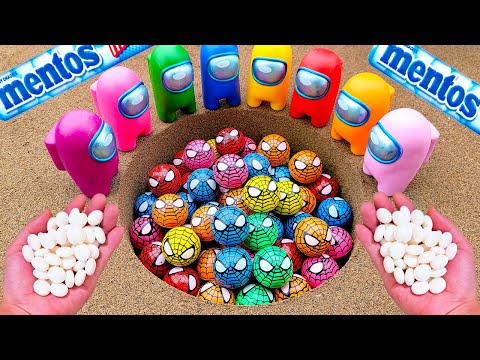 Spiderman vs Coca Cola Light, Fanta, Pepsi, Sprite, Mirinda, Soda and Mentos Underground | Among Us
