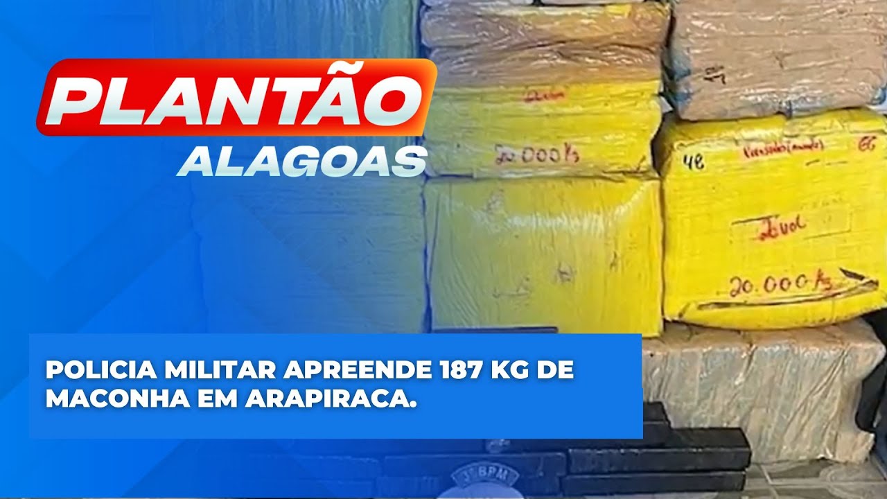 Policia Militar apreende 187 Kg de maconha em Arapiraca.