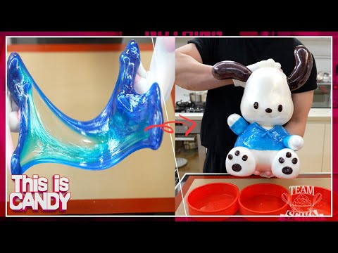 ASMR 설탕으로 포차코 사탕피규어 만들기 / Making an edible Pochacco Figure