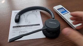 GEQUDIO GC-1 DECT Headset für FRITZ!Box - Kabellos Telefonieren mit FRITZ!Fon - Dual mit Bluetooth