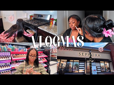 VLOGMAS: WEEK IN MY LIFE!! | baking sugar cookies, chill days, Sephora runs, PR unboxing, & clients!