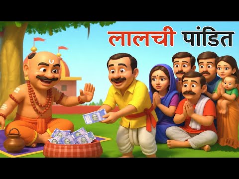 लालची पंडित । Hindi Moral Story । kahani bed time story । cartoon story। Hindi कहानी