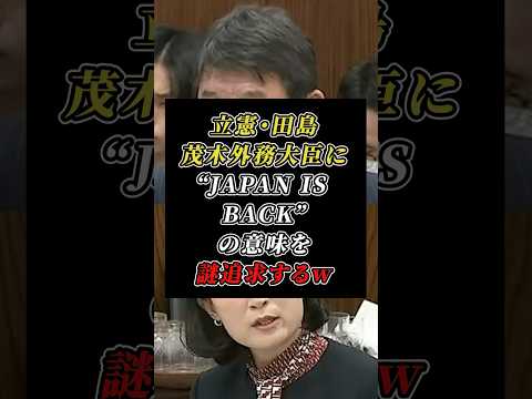 立憲・田島の無駄質問に丁寧に説明する茂木外務大臣w#茂木敏充#立憲民主党