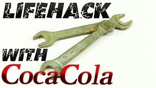 DIY. Using Coca-Cola to clean rust off tools. Lifehack and experiment.